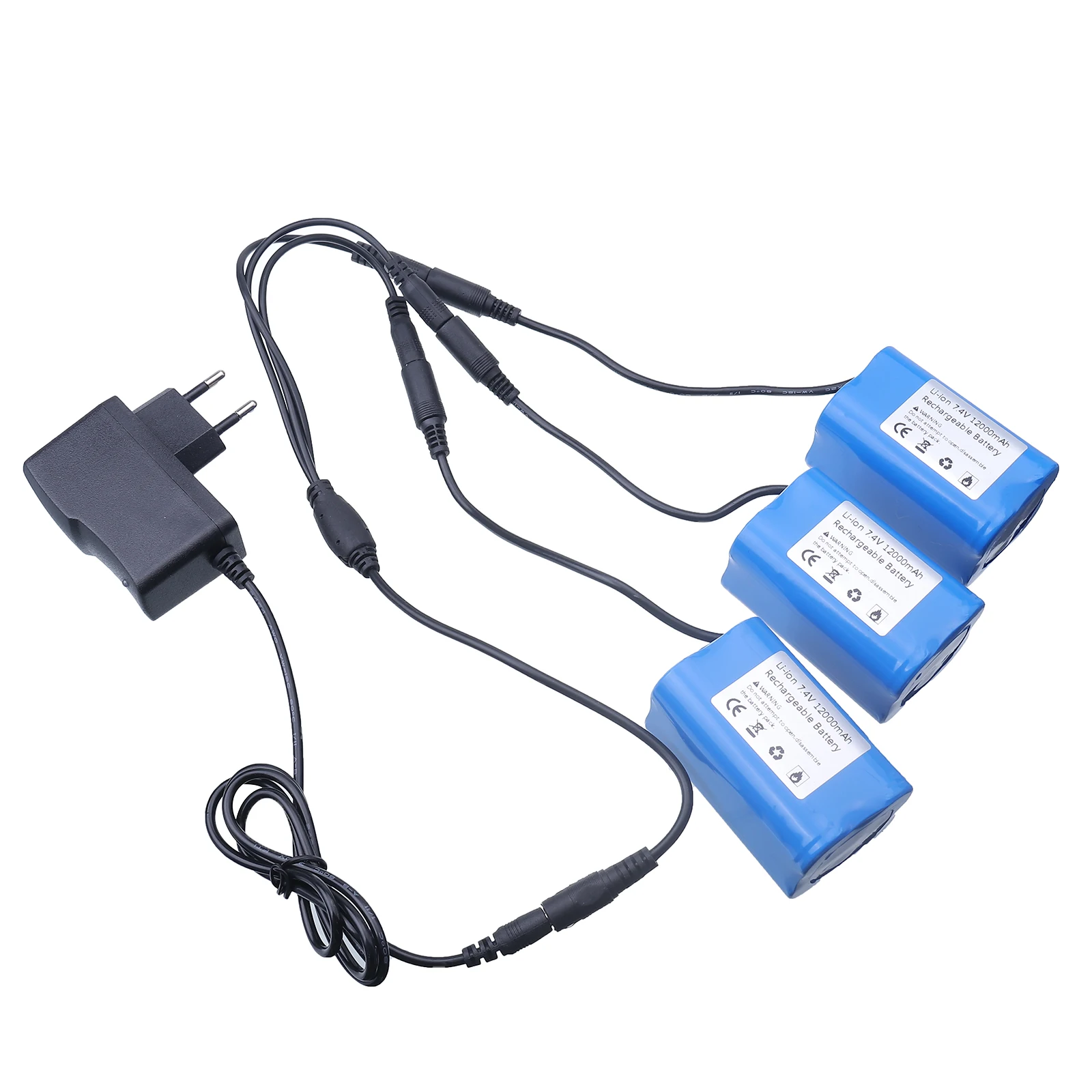 Fish Finder Charger - 7.4V 12000mAh Battery with USB Charger