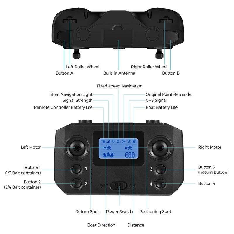 ABKQ-Fishing Bait Boat Remote  - Fishing Gps ulasan dan harga