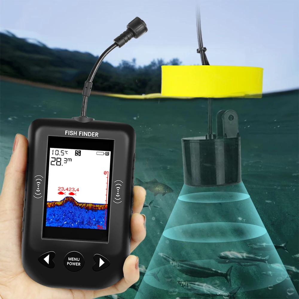 Alarm 100M Portable Sonar Fish - Fish Finder Transducer ulasan dan harga
