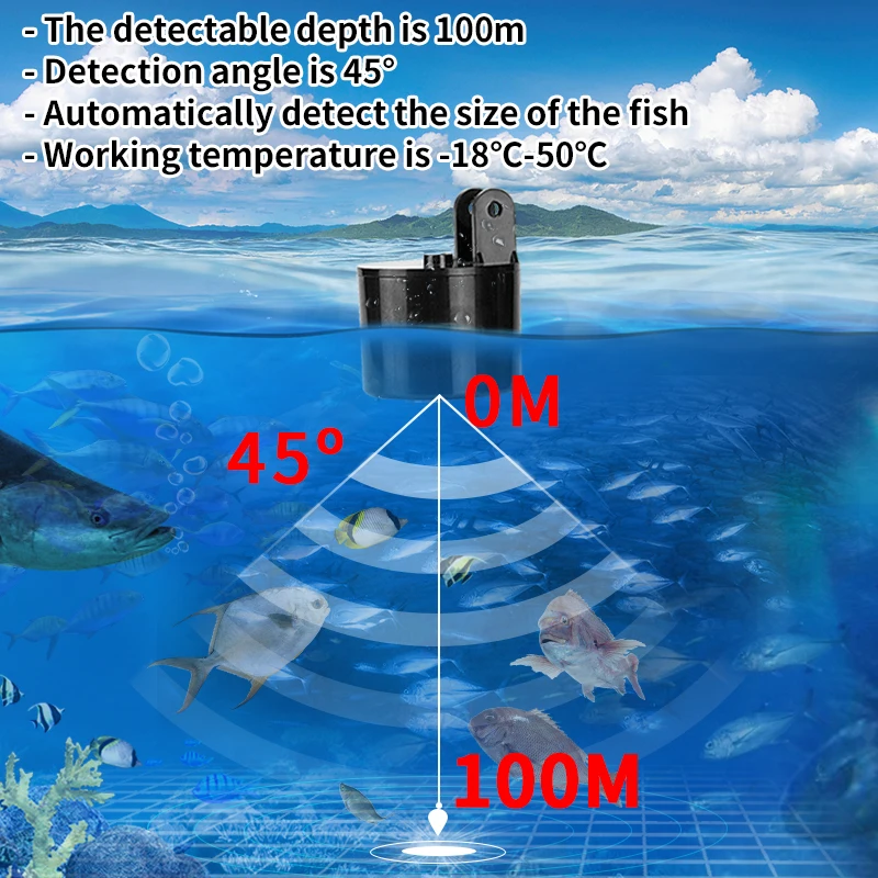 Alarm 100M Portable Sonar Fish - Fish Finder Transducer ulasan dan harga