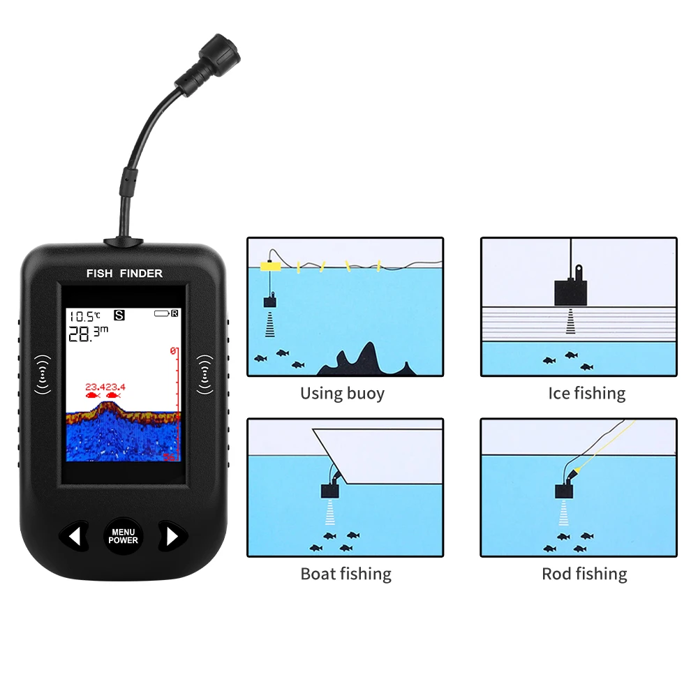 Alarm 100M Portable Sonar Fish - Fish Finder Transducer ulasan dan harga
