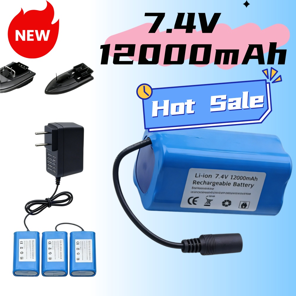 7.4V 12000mAh Battery with USB - Fish Finder Charger ulasan dan harga